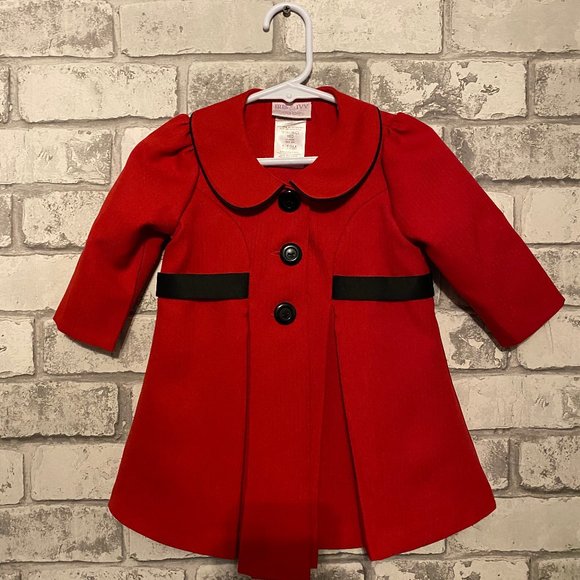 Iris & Ivy Baby Girl's Black Bow Coat 12 Months - Picture 1 of 7